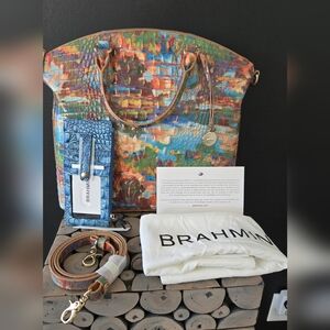 Brahmin large Duxbury Satchel Colorado Melbourne and credit card wallet NWT